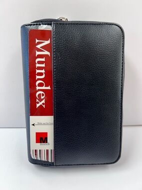 New with Tag Mundi Mundex Planner Organizer Black Faux Pebble Leather Agenda